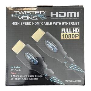 Twisted Veins ACHB25 25' High Speed HDMI Cable with Ethernet NIB